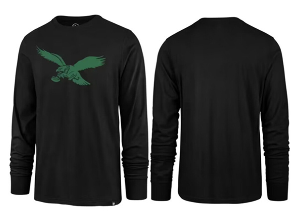 Men's Philadelphia Eagles Black Long Sleeve T-Shirt Men's Philadelphia Eagles Black Long Sleeve T-Shirt